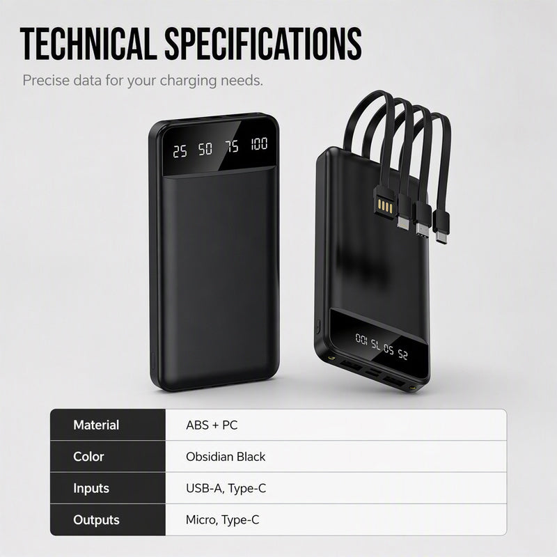 📢📢50% OFF !!⏰🏕️ 2026 Sale — Over 28,200 Sold!⚡ High‑Capacity Power Bank with Integrated Cables