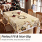 🎉 50% OFF! 🎄 Classic Christmas Tablecloth – Festive Santa & Reindeer Print, Polyester, Easy to Wipe, Multiple Sizes for Holiday Dinners ✨