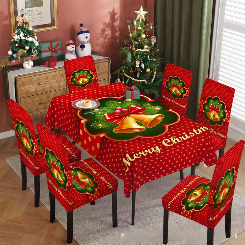 🎉 50% OFF! 🎄 Classic Christmas Tablecloth – Festive Santa & Reindeer Print, Polyester, Easy to Wipe, Multiple Sizes for Holiday Dinners ✨