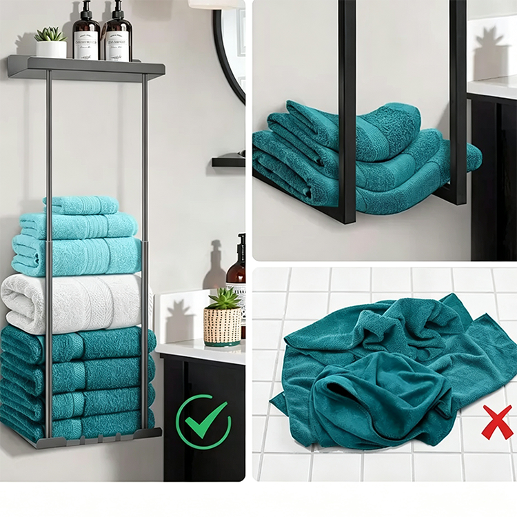 🛁 LIMITED TIME 50% OFF! 🧺 Retractable Bathroom Towel Rack – 38-75cm Adjustable, Stainless Steel, Double Towel Rail – Drill-Free Wall Mount ✨