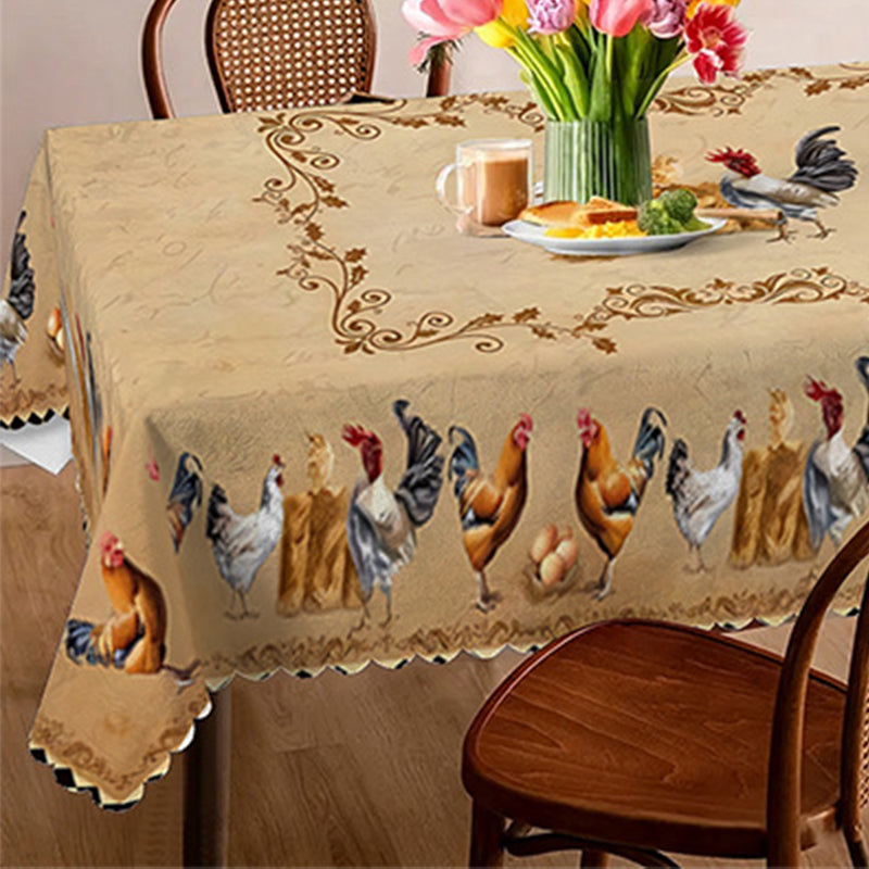 🎉 2026 Sale — Over 9,000 Sold! 🐓 Vintage Farmhouse Chicken Pattern Tablecloth – HD Prints Stay Bold, Scalloped Edges Add Charm! ✨