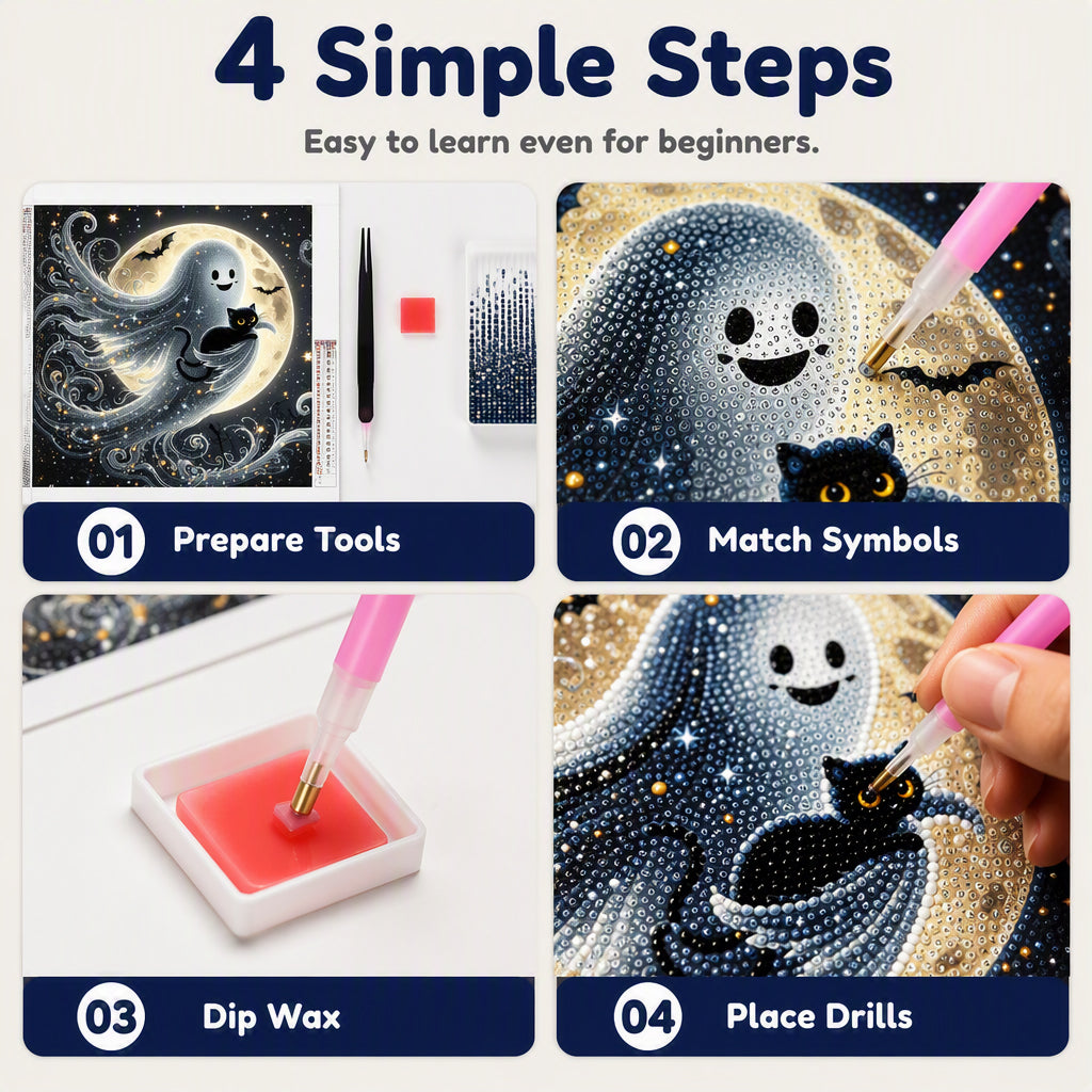 Halloween Cute Ghost DIY Diamond Art Kit