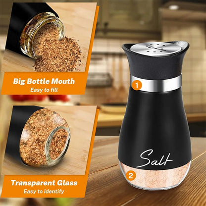 🐧🧂Penguin Salt & Pepper Shaker Set with Holder – Stainless Steel & Glass