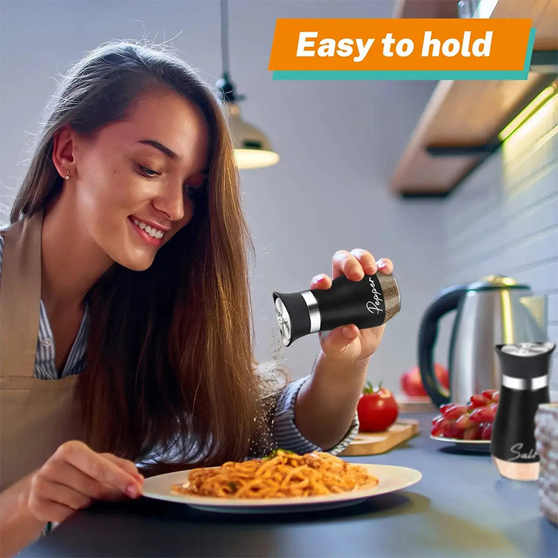 🐧🧂Penguin Salt & Pepper Shaker Set with Holder – Stainless Steel & Glass