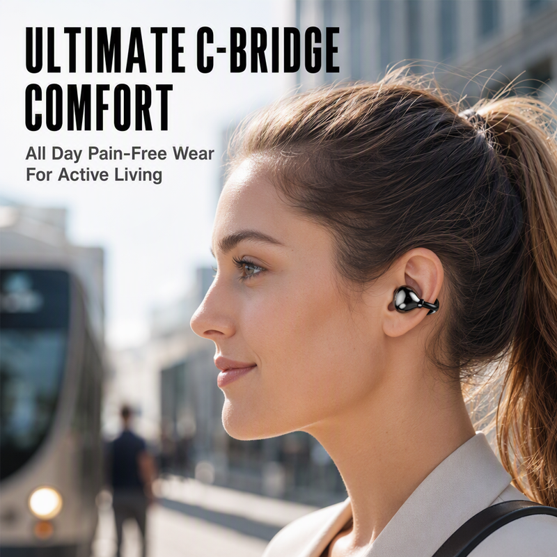 🎧 50% OFF NOW! 🎵 Open-Ear Clip-On Earbuds – Secure C-Bridge Fit, 13mm Titanium Driver & Bluetooth 6.0 – Perfect for Workouts & Commutes 💪