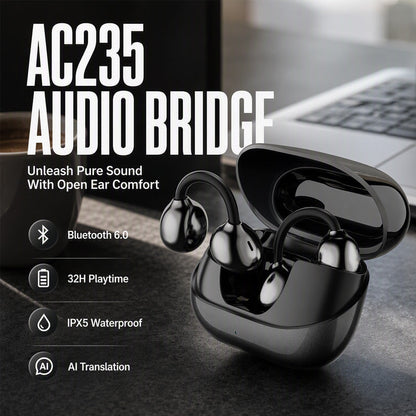 🎧 50% OFF NOW! 🎵 Open-Ear Clip-On Earbuds – Secure C-Bridge Fit, 13mm Titanium Driver & Bluetooth 6.0 – Perfect for Workouts & Commutes 💪