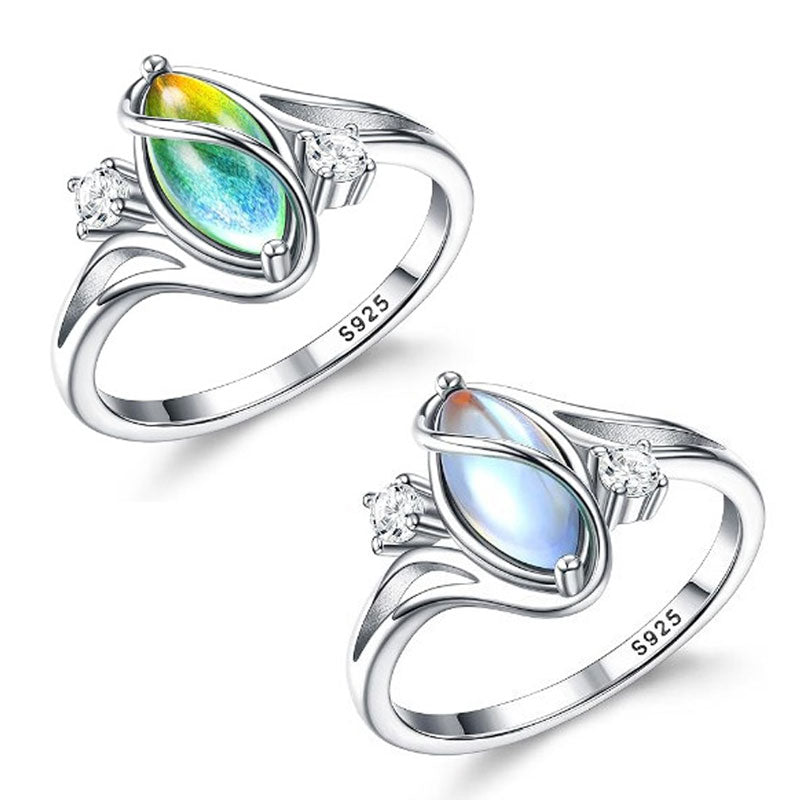 Geometric Oval Ring with Zirconia Accents