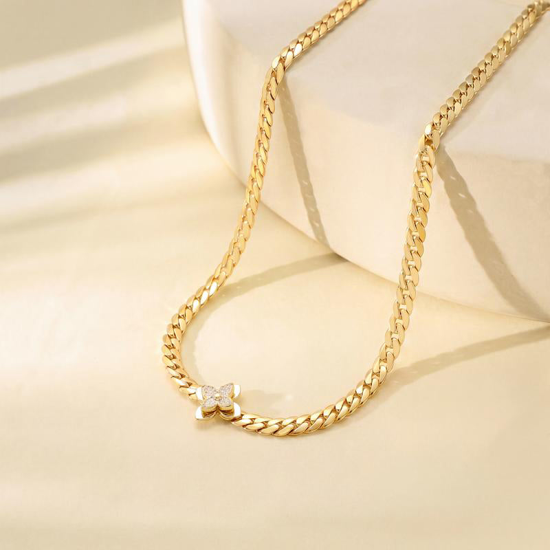 📢📢50% OFF !!⏰🌸 Elegant Stainless Steel Flower Pendant Jewelry