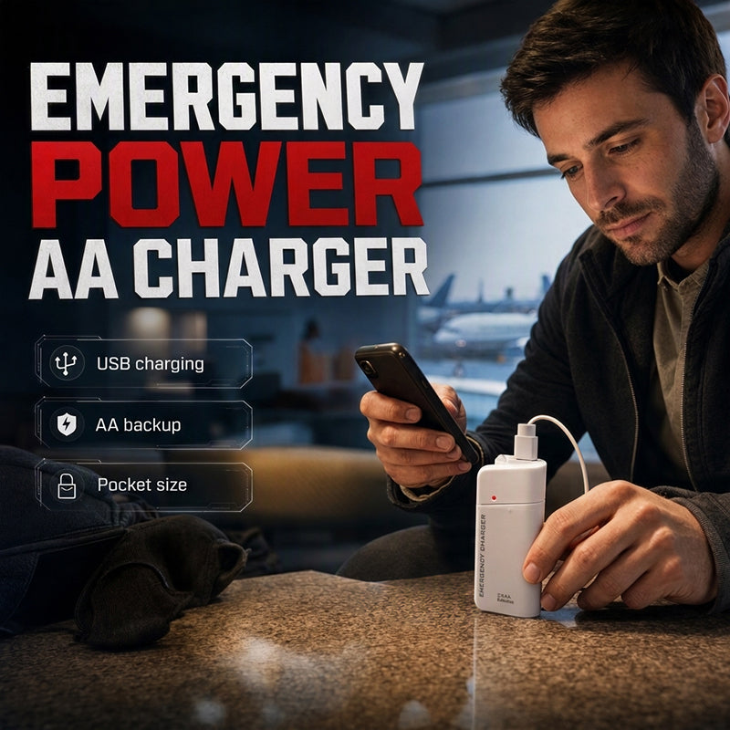 ⏳🔥LIMITED-TIME 50% OFF! ⏰🔋 Phone dead and no outlet in sight? This little charger runs on AA batteries — anywhere, anytime, no wall plug needed. ✨