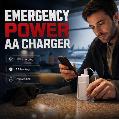⏳🔥LIMITED-TIME 50% OFF! ⏰🔋 Phone dead and no outlet in sight? This little charger runs on AA batteries — anywhere, anytime, no wall plug needed. ✨