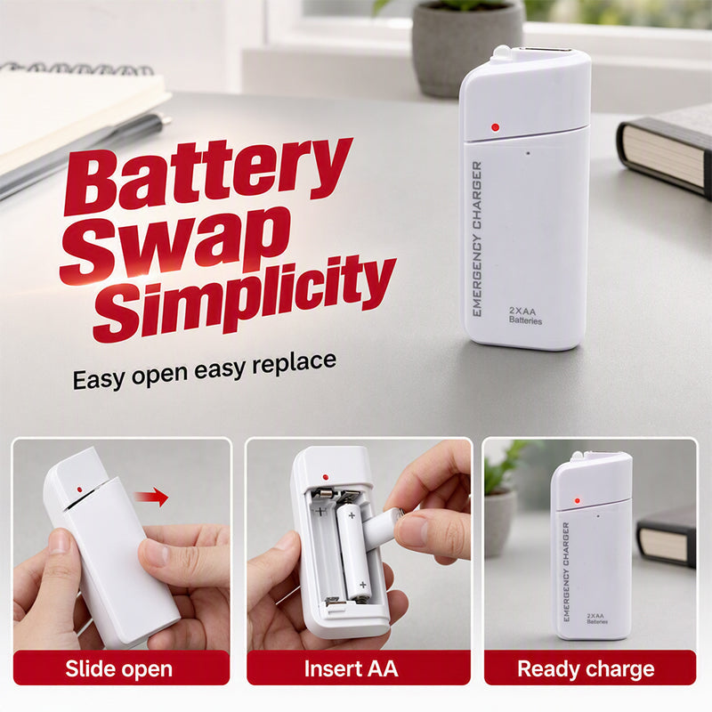 ⏳🔥LIMITED-TIME 50% OFF! ⏰🔋 Phone dead and no outlet in sight? This little charger runs on AA batteries — anywhere, anytime, no wall plug needed. ✨