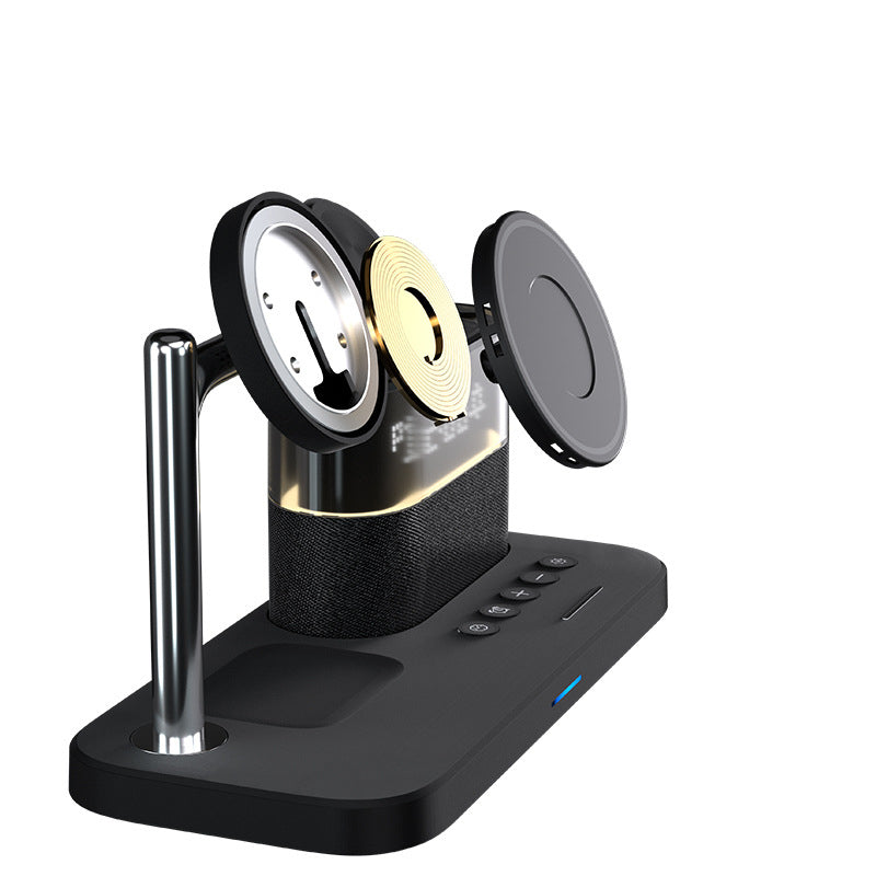 Magnetic Wireless Charging Station with Clock and RGB Light