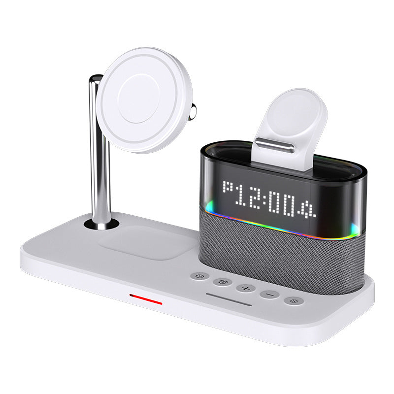 Magnetic Wireless Charging Station with Clock and RGB Light