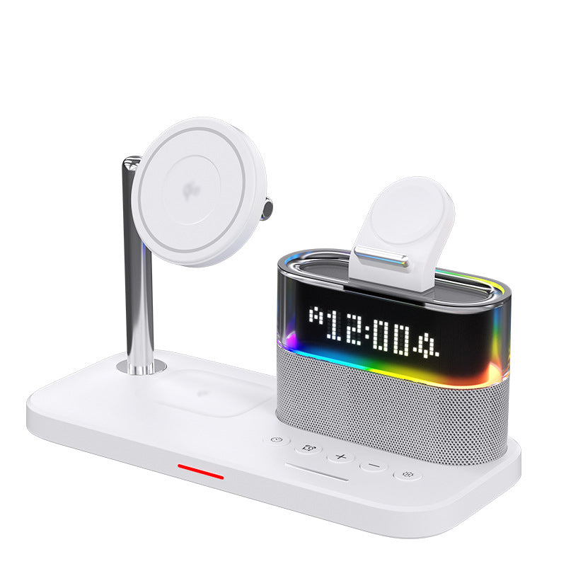 Magnetic Wireless Charging Station with Clock and RGB Light
