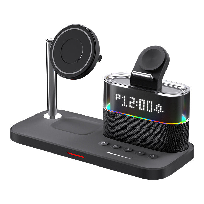Magnetic Wireless Charging Station with Clock and RGB Light