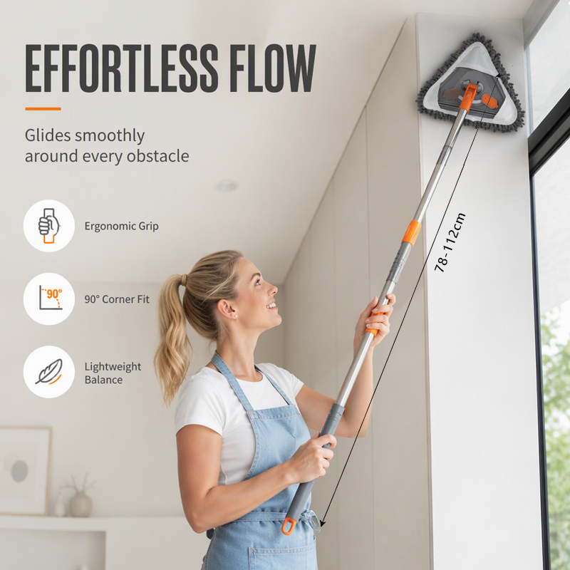Triangular Cleaning Mop with Extendable Pole