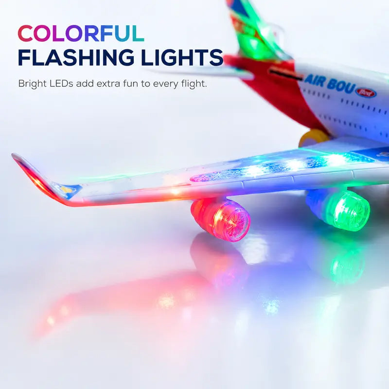 🎉 LIMITED TIME 50% OFF! ✈️ Electric Model Aircraft with Sound and LED Lights – Bump-and-Go Action, Dynamic Lights & Realistic Sounds ✨