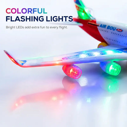 🎉 LIMITED TIME 50% OFF! ✈️ Electric Model Aircraft with Sound and LED Lights – Bump-and-Go Action, Dynamic Lights & Realistic Sounds ✨