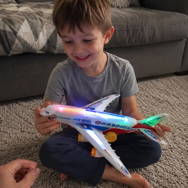 🎉 LIMITED TIME 50% OFF! ✈️ Electric Model Aircraft with Sound and LED Lights – Bump-and-Go Action, Dynamic Lights & Realistic Sounds ✨