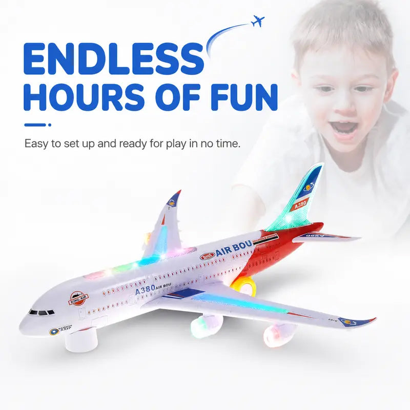 🎉 LIMITED TIME 50% OFF! ✈️ Electric Model Aircraft with Sound and LED Lights – Bump-and-Go Action, Dynamic Lights & Realistic Sounds ✨