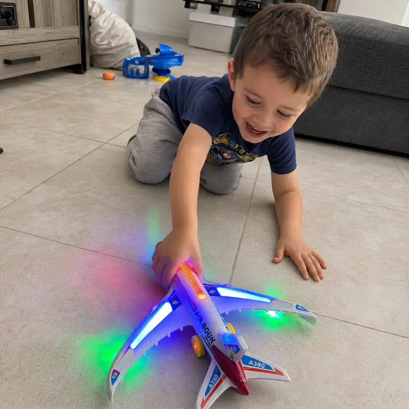 🎉 LIMITED TIME 50% OFF! ✈️ Electric Model Aircraft with Sound and LED Lights – Bump-and-Go Action, Dynamic Lights & Realistic Sounds ✨