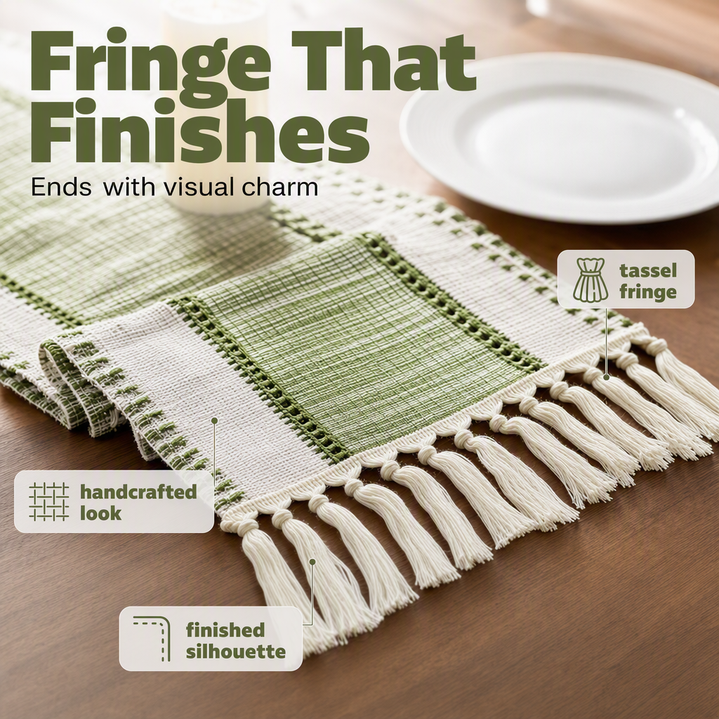 📢📢50% OFF & In Stock⏰Elegant Fringe Table Runner