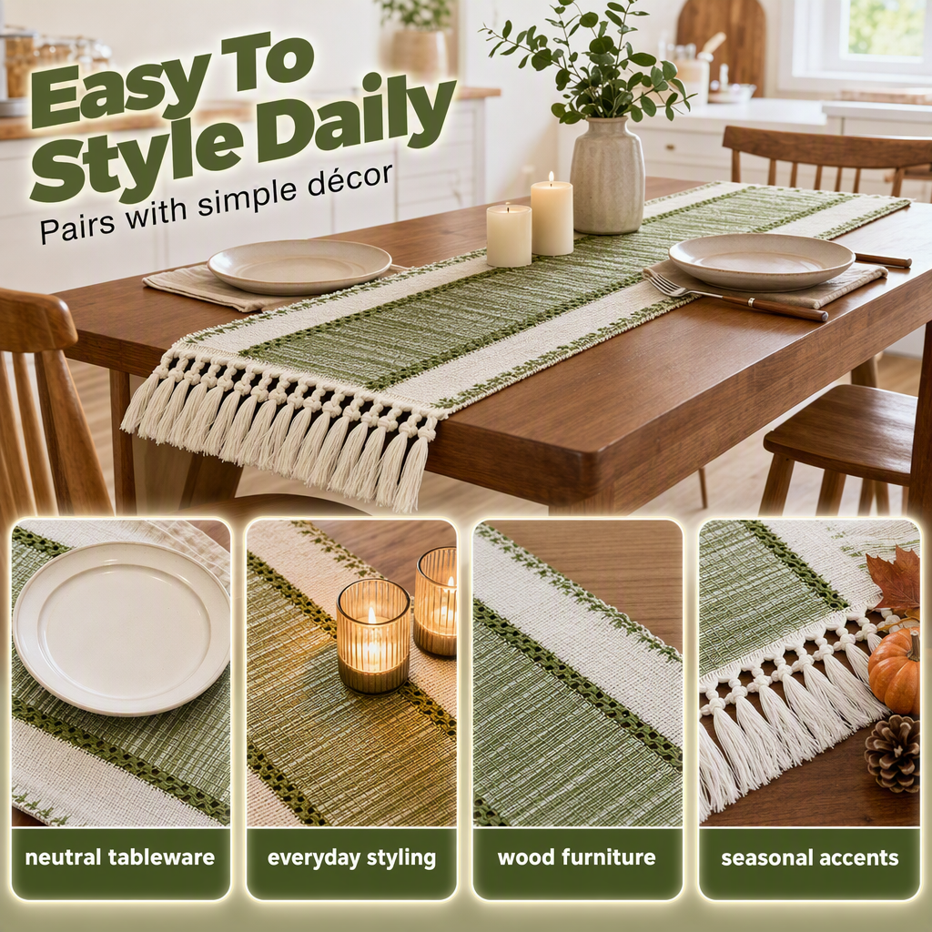 📢📢50% OFF & In Stock⏰Elegant Fringe Table Runner