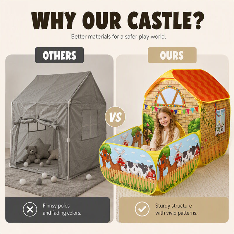 🎉 2026 Sale — Over 14,000 Sold! 🏰 Every kid needs a corner that's all theirs — this playhouse tent sets up in minutes, fits anywhere, and sparks hours of imaginative play. Machine washable, easy to store. ✨
