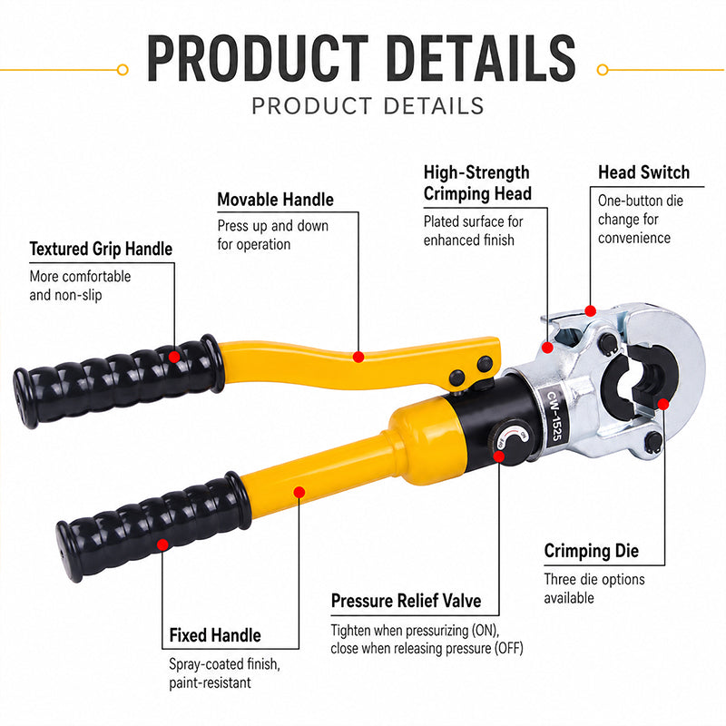 🔧 50% OFF NOW! 💪 10-Ton Hydraulic Crimping Tool – Leak-Free Fittings, Dual Pipe Compatibility & Interchangeable Dies 🛠️