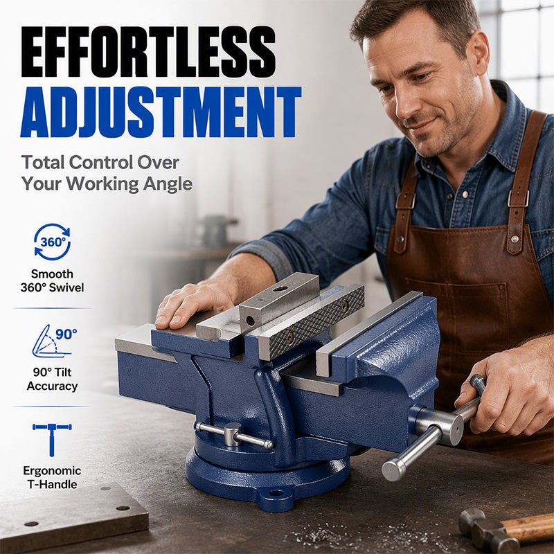 🎉 2026 Sale — Over 23,800 Sold!🔧Wide‑Opening Swivel Bench Vise 🛠️