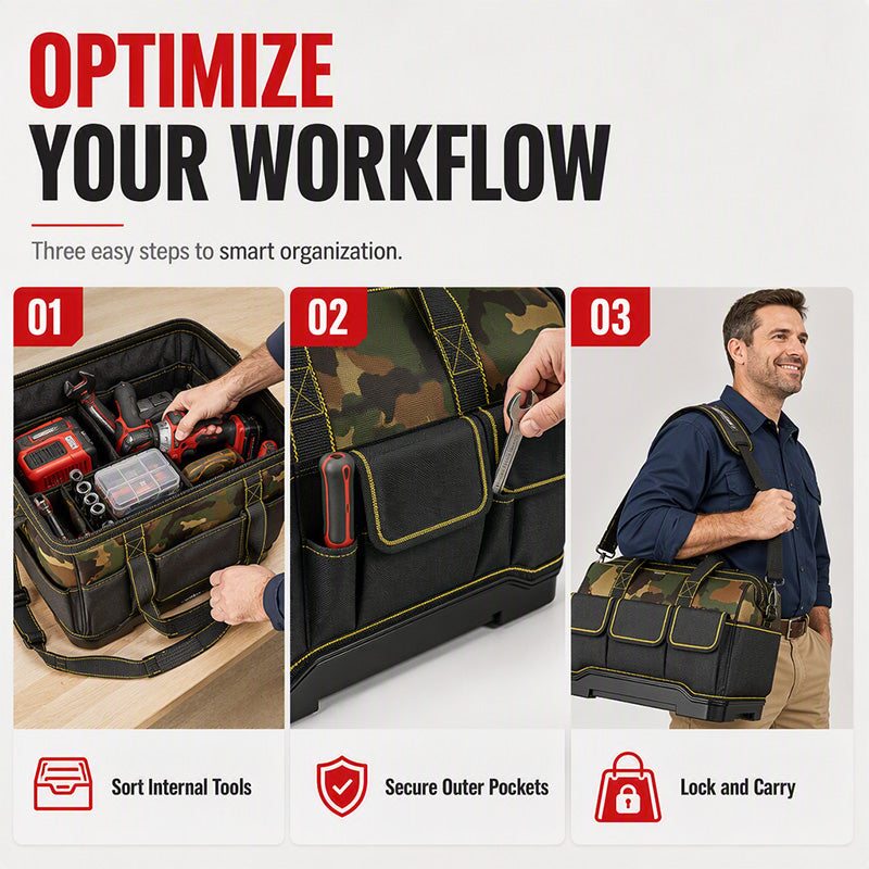 🧰 50% OFF NOW! 🛡️ Heavy Duty Tool Organizer – 1680D Oxford, ABS Waterproof Base & Industrial Strength – For Electricians, Plumbers & Carpenters 💪