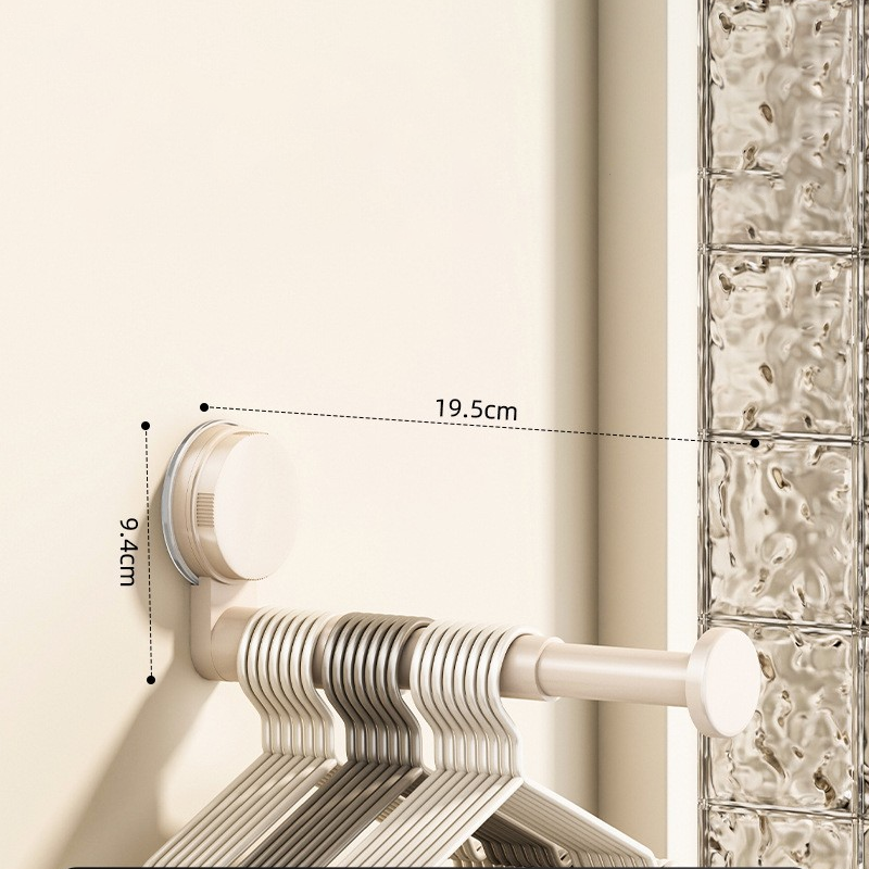 📢📢50% OFF & In Stock⏰🏠 Foldable Telescopic Suction-Cup Hanger Rack – No-Drill Retractable Clothes Drying Pole