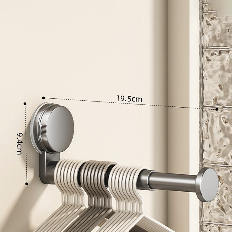 📢📢50% OFF & In Stock⏰🏠 Foldable Telescopic Suction-Cup Hanger Rack – No-Drill Retractable Clothes Drying Pole