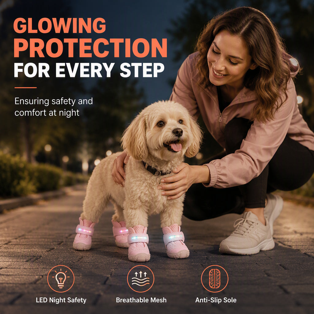 🤯Protect Dog Paws On Walks!⚡50% OFF Limited‑Time｜Stylish LED Dog Boots For Night Visibility 🐶