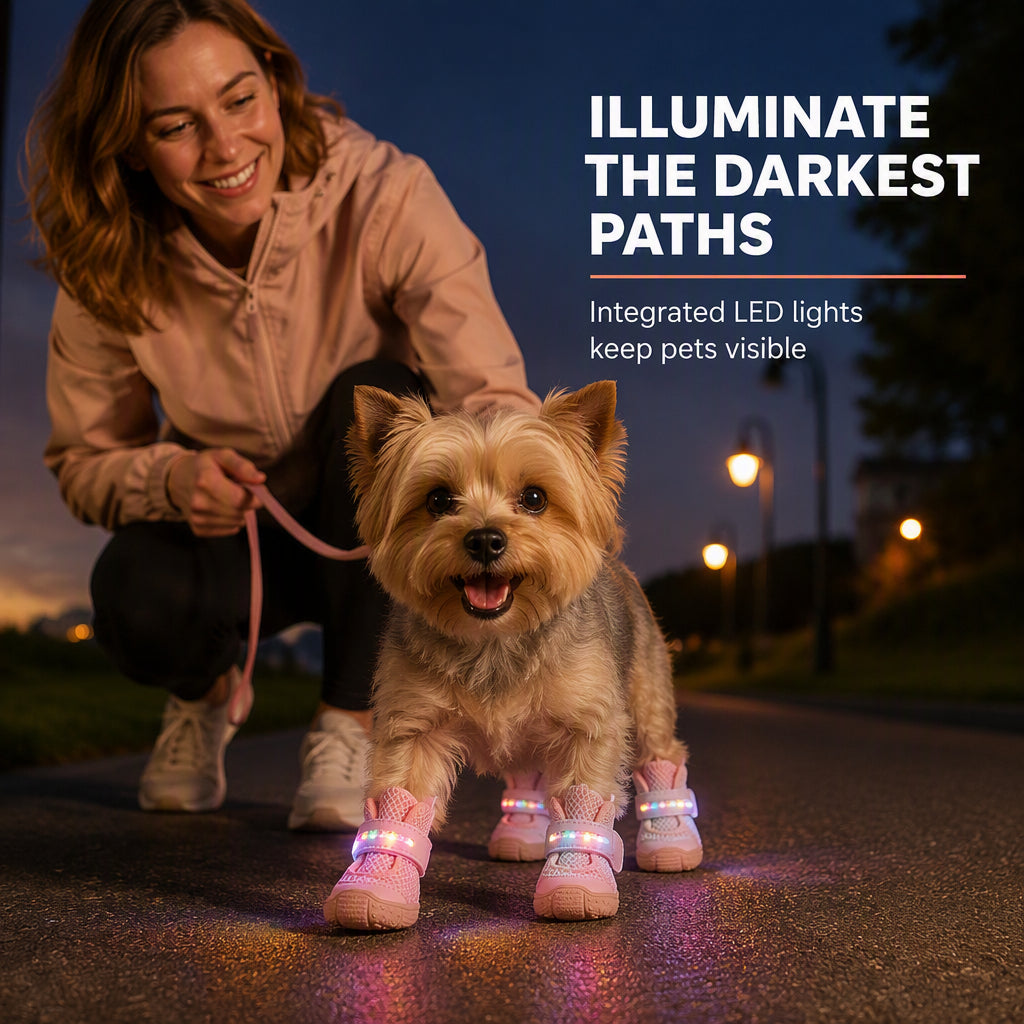 🤯Protect Dog Paws On Walks!⚡50% OFF Limited‑Time｜Stylish LED Dog Boots For Night Visibility 🐶