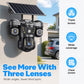 ☀️ Solar Triple-Lens Security Camera – Clear Day/Night Monitoring, Outdoor Home Surveillance for Yard, Driveway & Garage 🏠