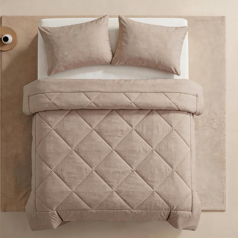 🛏️50% OFF NOW! 3-Piece Quilted Comforter Set with Shams – All Season Cloud Soft Bedding Set, Diamond Quilted Bed Comforter for Bedroom Guest Room