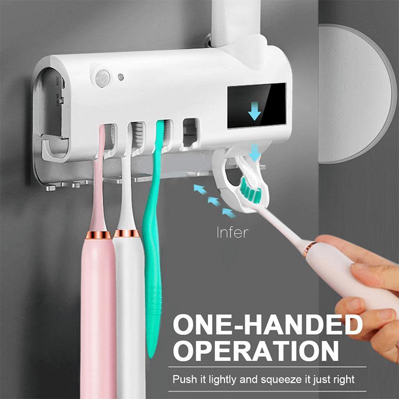 🚿 LIMITED-TIME 50% OFF! ✨ Wall-Mounted UV Toothbrush Sanitizer – 360° Sterilization, Human Induction & No-Drill Wireless Design – Cleaner Brushes, Fresher Bathroom