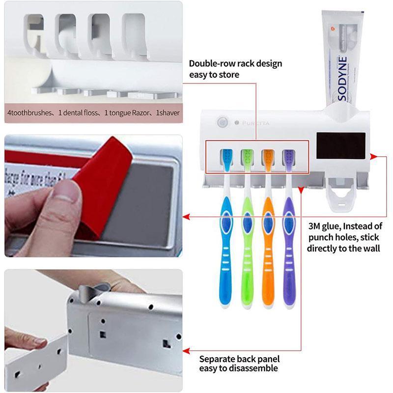 🚿 LIMITED-TIME 50% OFF! ✨ Wall-Mounted UV Toothbrush Sanitizer – 360° Sterilization, Human Induction & No-Drill Wireless Design – Cleaner Brushes, Fresher Bathroom