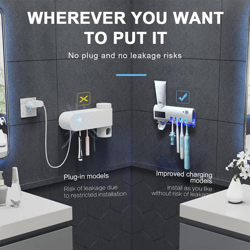 🚿 LIMITED-TIME 50% OFF! ✨ Wall-Mounted UV Toothbrush Sanitizer – 360° Sterilization, Human Induction & No-Drill Wireless Design – Cleaner Brushes, Fresher Bathroom