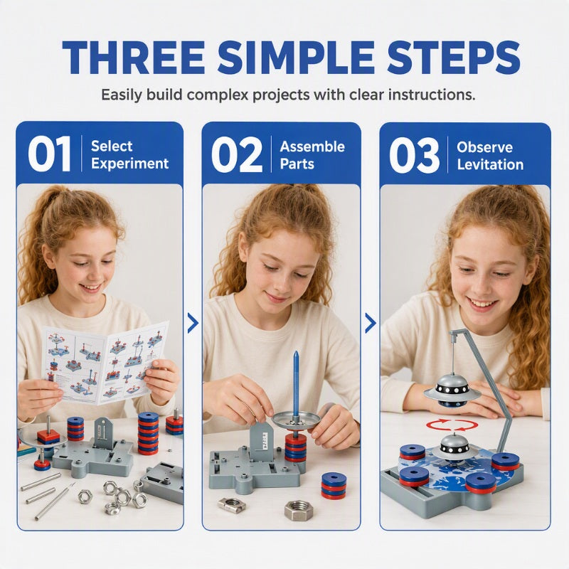 📢📢50% OFF !!⏰12-in-1 Magnet Science Experiment Kit Educational Toy for Kids