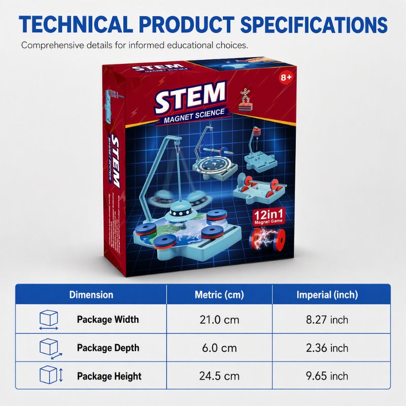 📢📢50% OFF !!⏰12-in-1 Magnet Science Experiment Kit Educational Toy for Kids