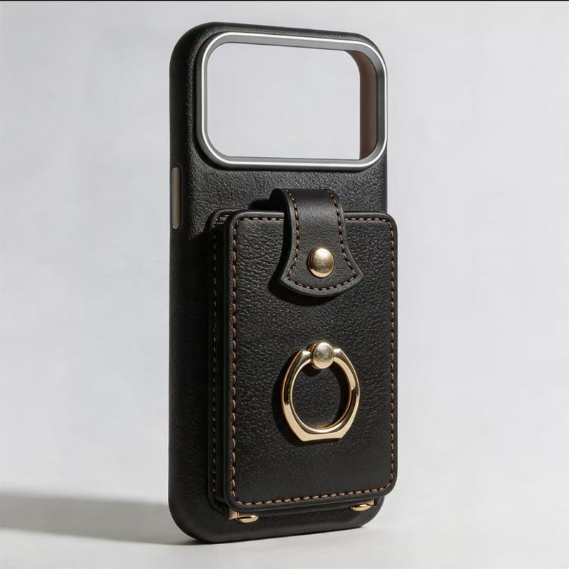 Magnetic Wallet Case with Ring Stand