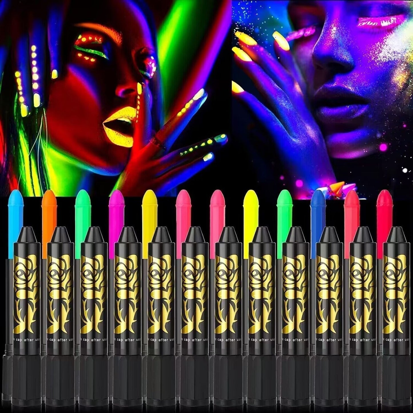 💥 Luminescent Water‑Soluble Body Painting Crayons – Fun, Skin‑Friendly, Easy‑to‑Wash ✨