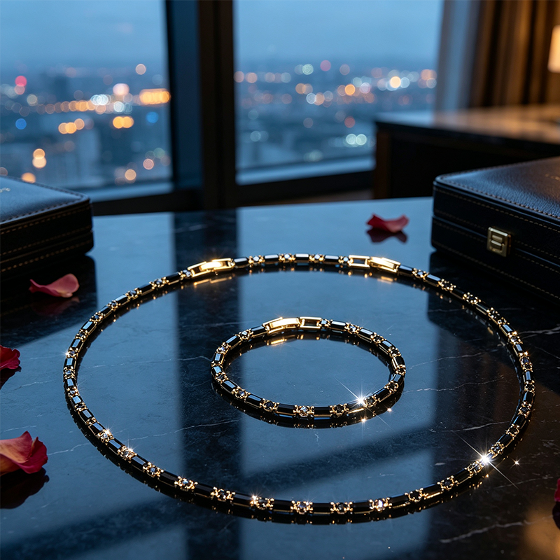 ✨ LIMITED-TIME 50% OFF! ⚡ Sparkling Jewelry Set for Men – Cubic Zircon Necklace & Bracelet Set