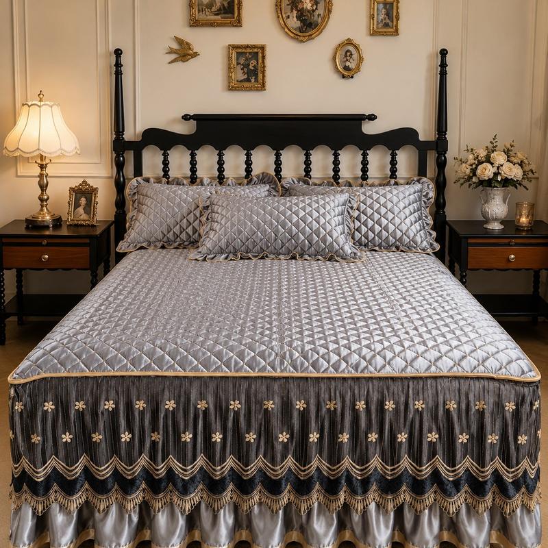 📢📢50% OFF !!⏰Quilted Bed Skirt with 18-Inch Drop
