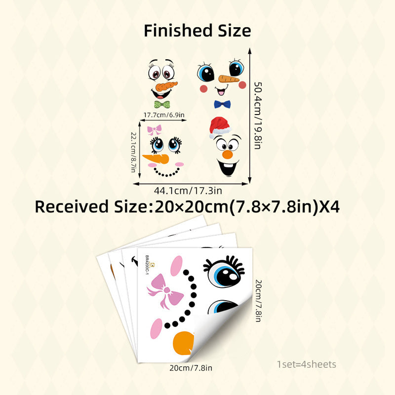 4 Sheets Funny Smiley Face Stickers
