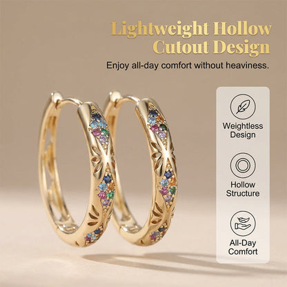 📢📢50% OFF !! ⏰ Sparkling Zircon Hollow Hoop Earrings