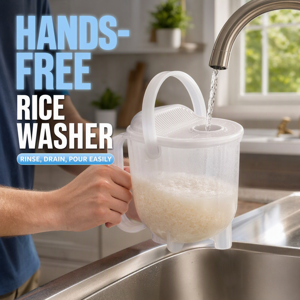 ⏳🔥LIMITED-TIME 50% OFF! ⏰Hands-Free Rice Washer with Strainer🍚💧