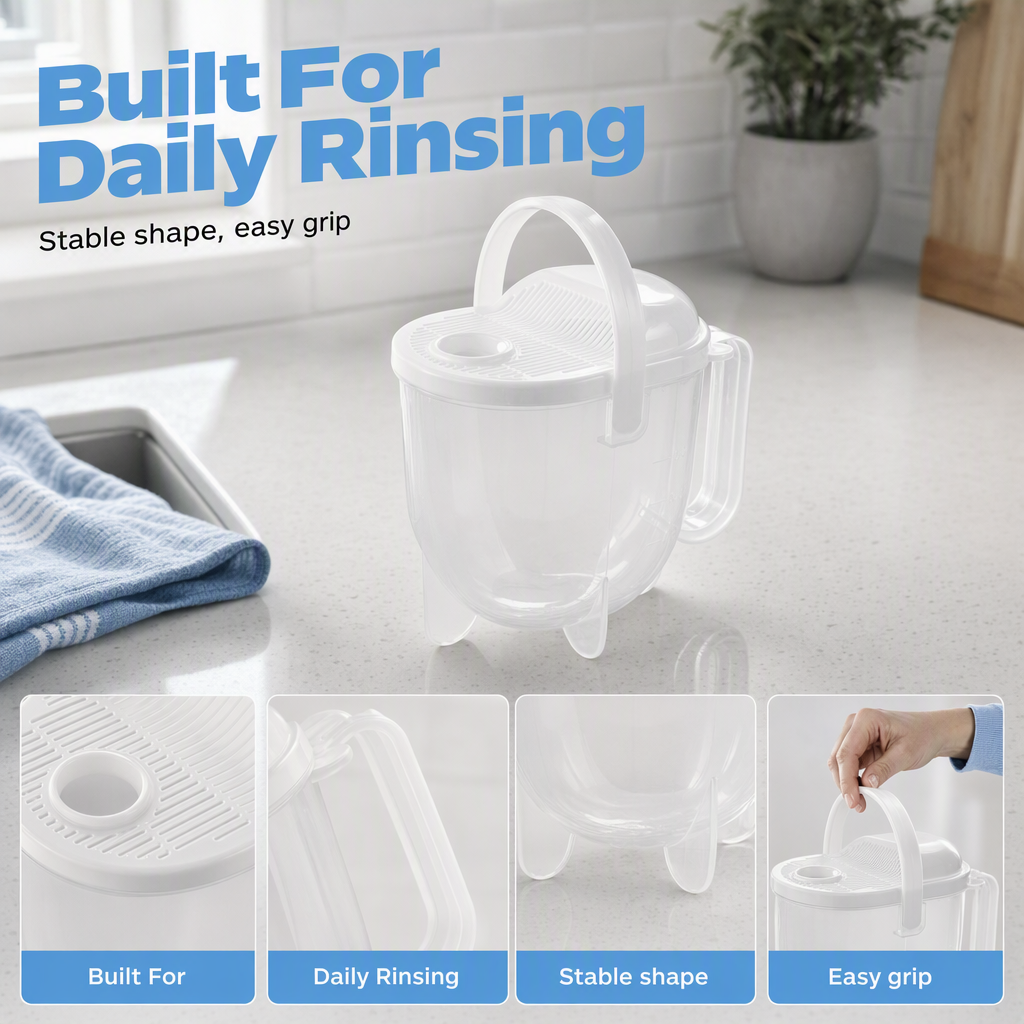 ⏳🔥LIMITED-TIME 50% OFF! ⏰Hands-Free Rice Washer with Strainer🍚💧